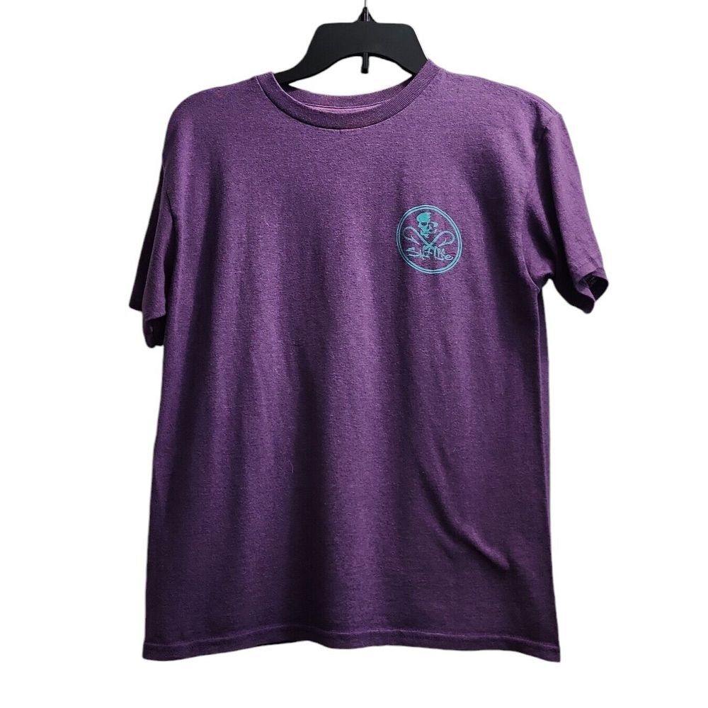 Salt Life Skull Graphic T-Shirt Short Sleeve Casual Purple Tee